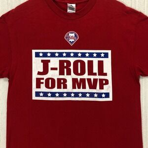 Vintage Jimmy Rollins Phillies Shirt J-Roll for‎ MVP Alstyle Red Tee Men's L